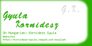 gyula kornidesz business card